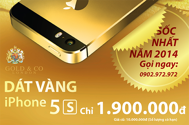 Vỏ iPhone ma vang 24K, Digilux ban vỏ iphone trung quốc