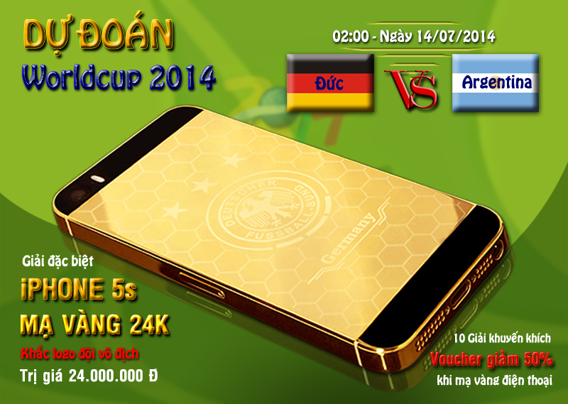 dự đoán kết quả trận chung kết Worldcup 20114 Đức và Argentina