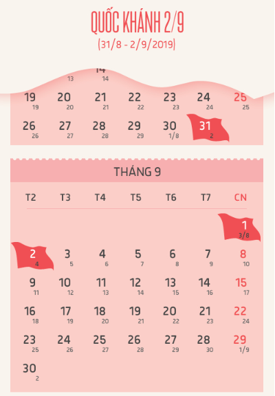 Dịp lế Quốc Khánh 2019, người lao động được nghỉ 3 ngày liên tiếp