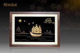 Tranh thuyền buồm “Thuận buồm xuôi gió” chế tác thủ công tinh xảo từ bạc, mạ vàng 24k bởi nghệ nhân kim hoàn Karalux
